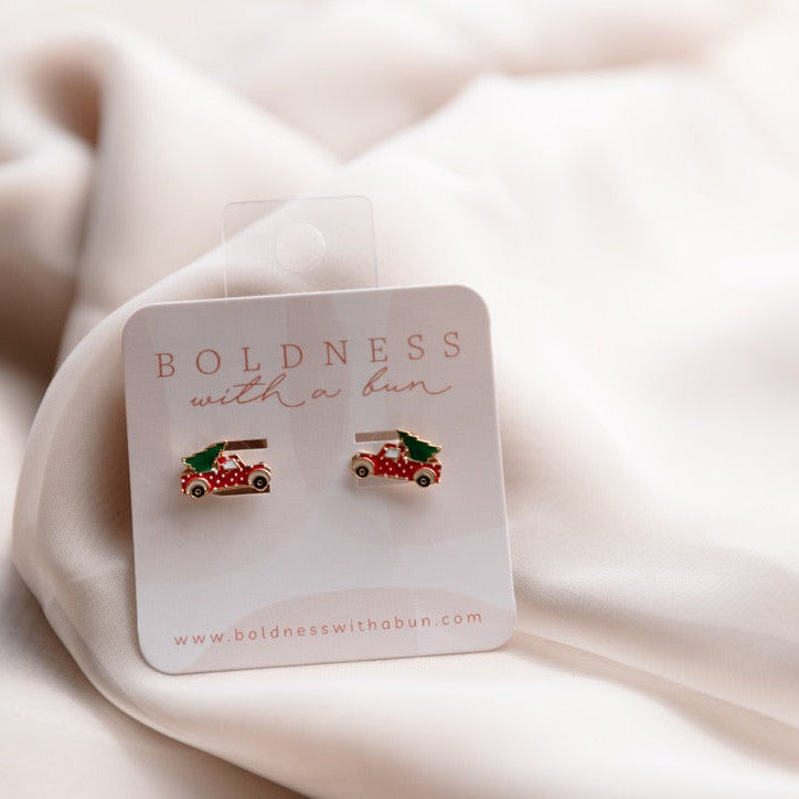 Red Truck Enamel Studs