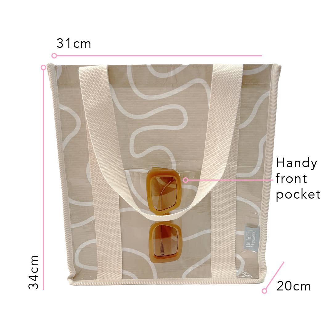 Market Tote Bag - Neutral Squiggles
