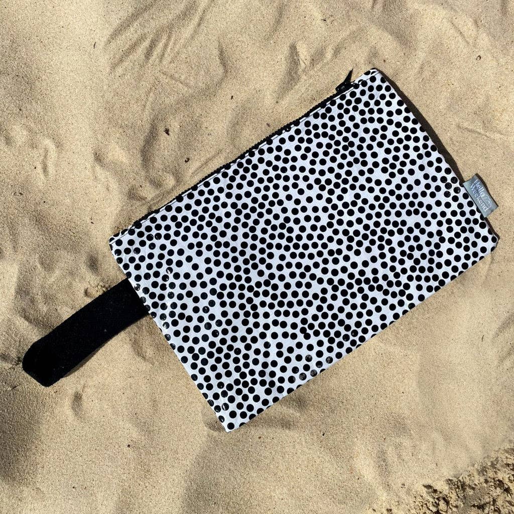 Zipper Pouch - Black & White Spots