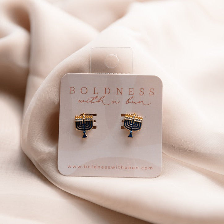 Menorah Enamel Studs