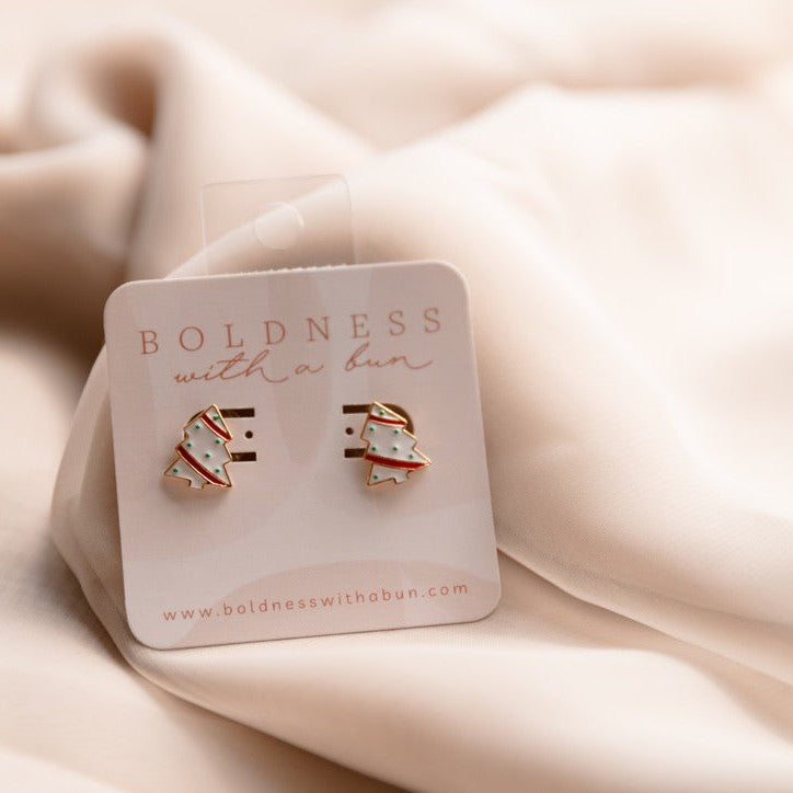 Christmas Tree Cakes Enamel Studs