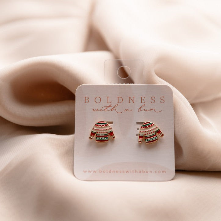 Christmas Sweater Enamel Studs