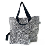 Large Tote Bag - Black & White Spots
