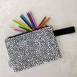 Zipper Pouch - Black & White Spots
