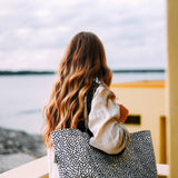 Large Tote Bag - Black & White Spots