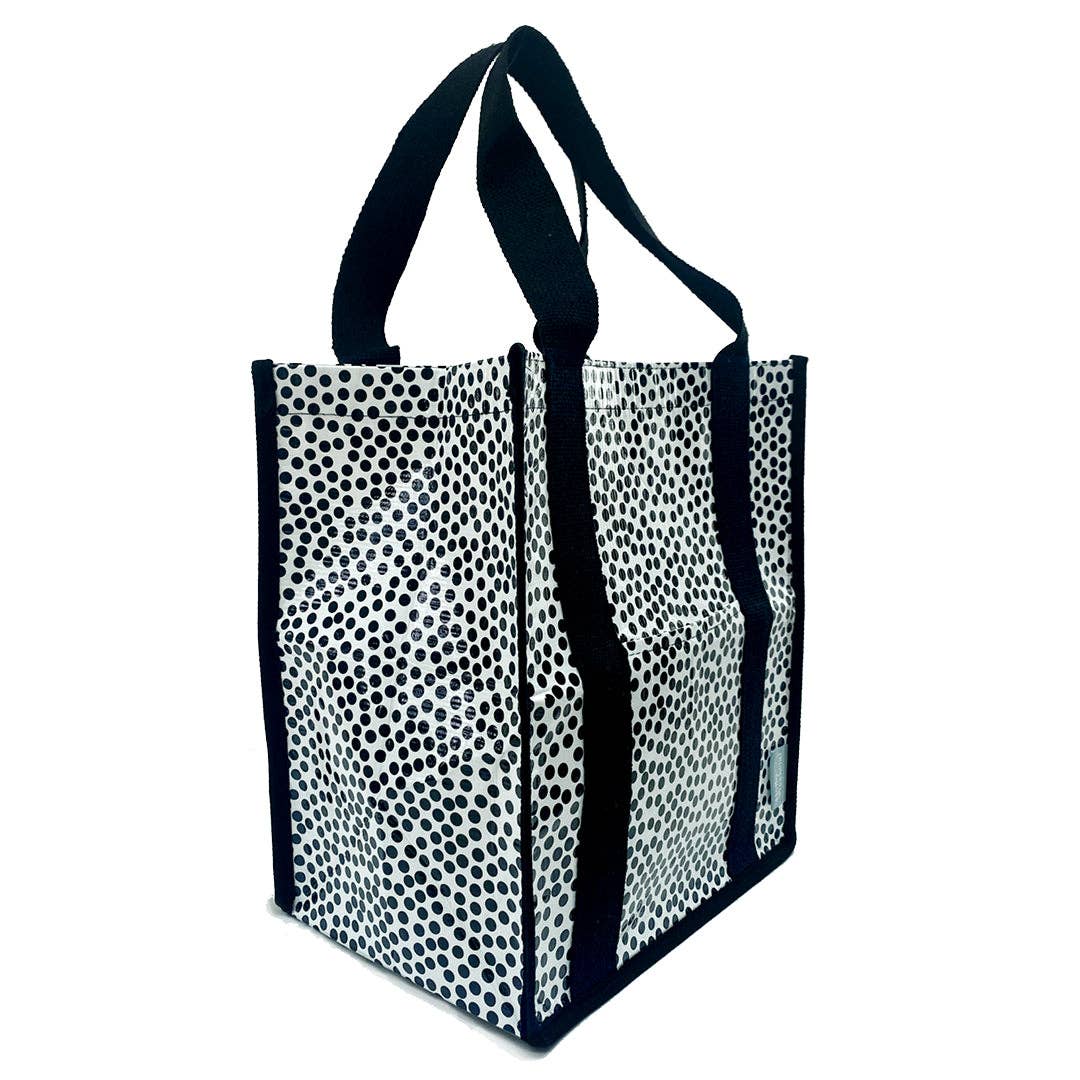 Market Tote Bag - Black & White Spots