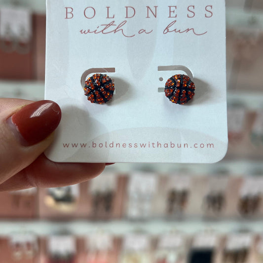 Basketball Luxe Studs-Boldness with a Bun