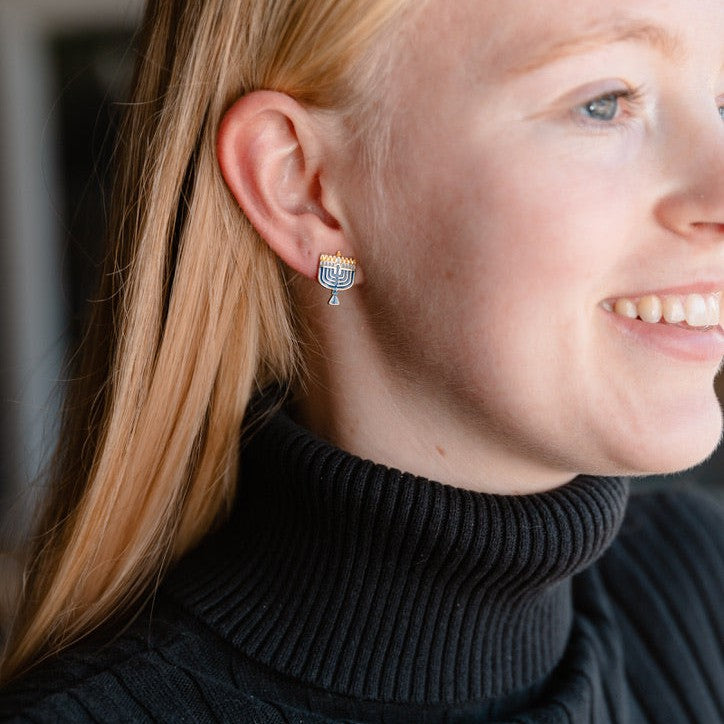 Menorah Enamel Studs