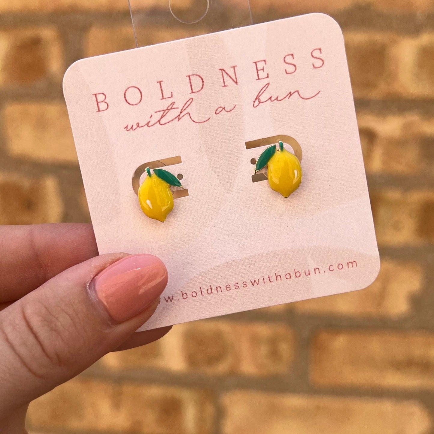 Lemon Enamel Studs