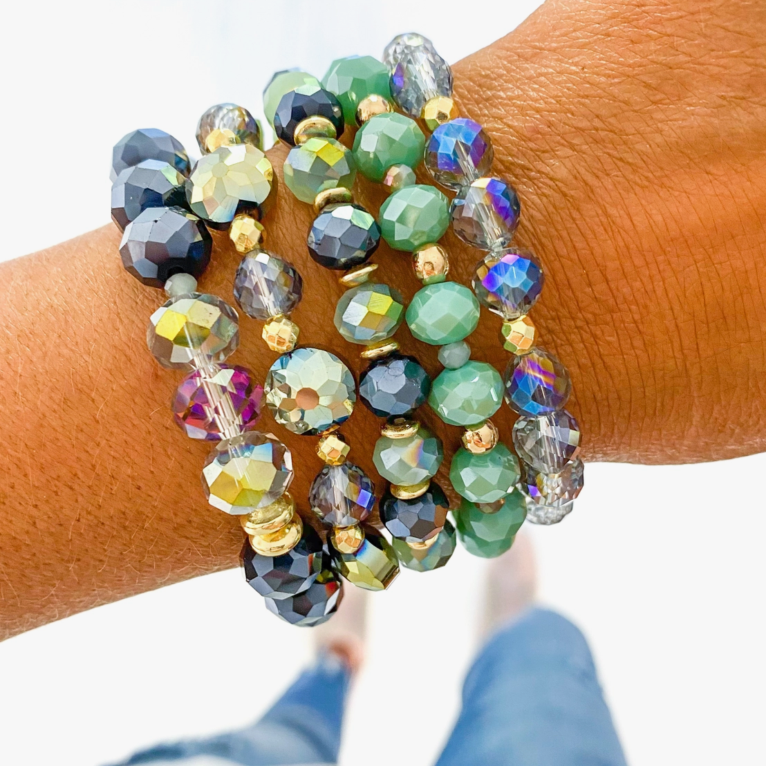 Aruba Blue Stack of Bracelets