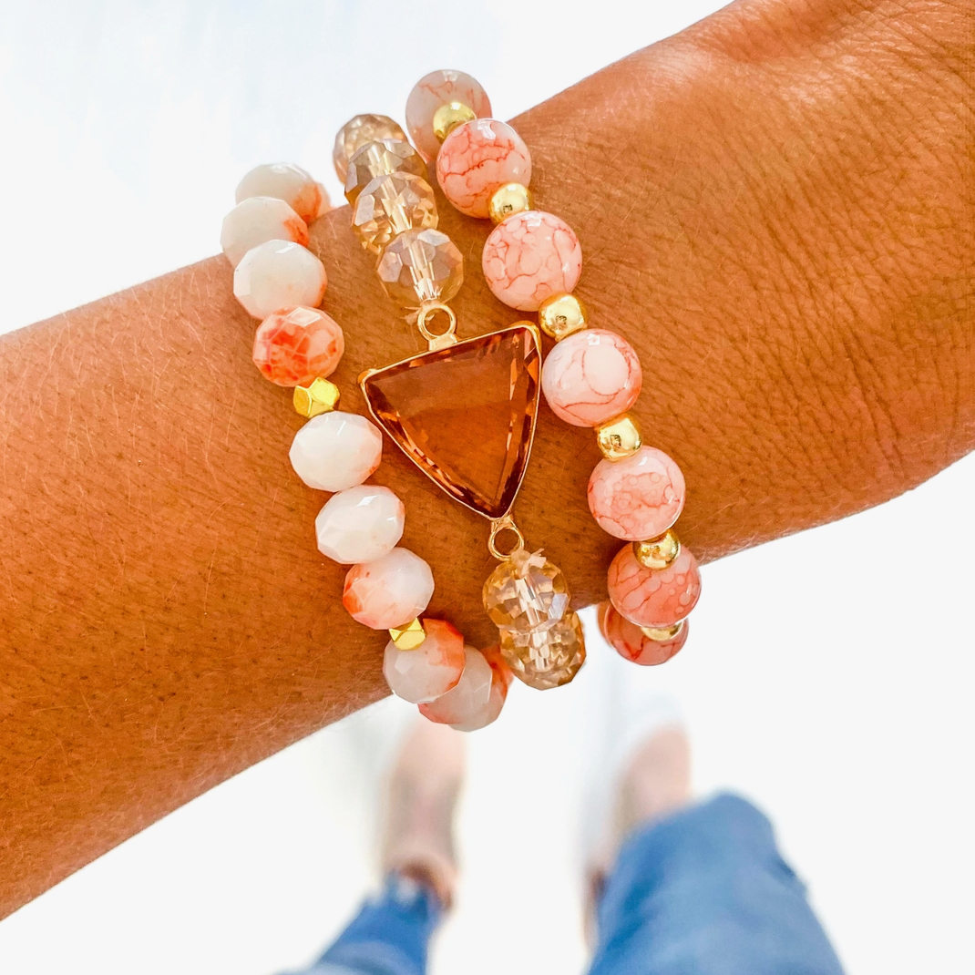 Peach Spice Stack of Bracelets