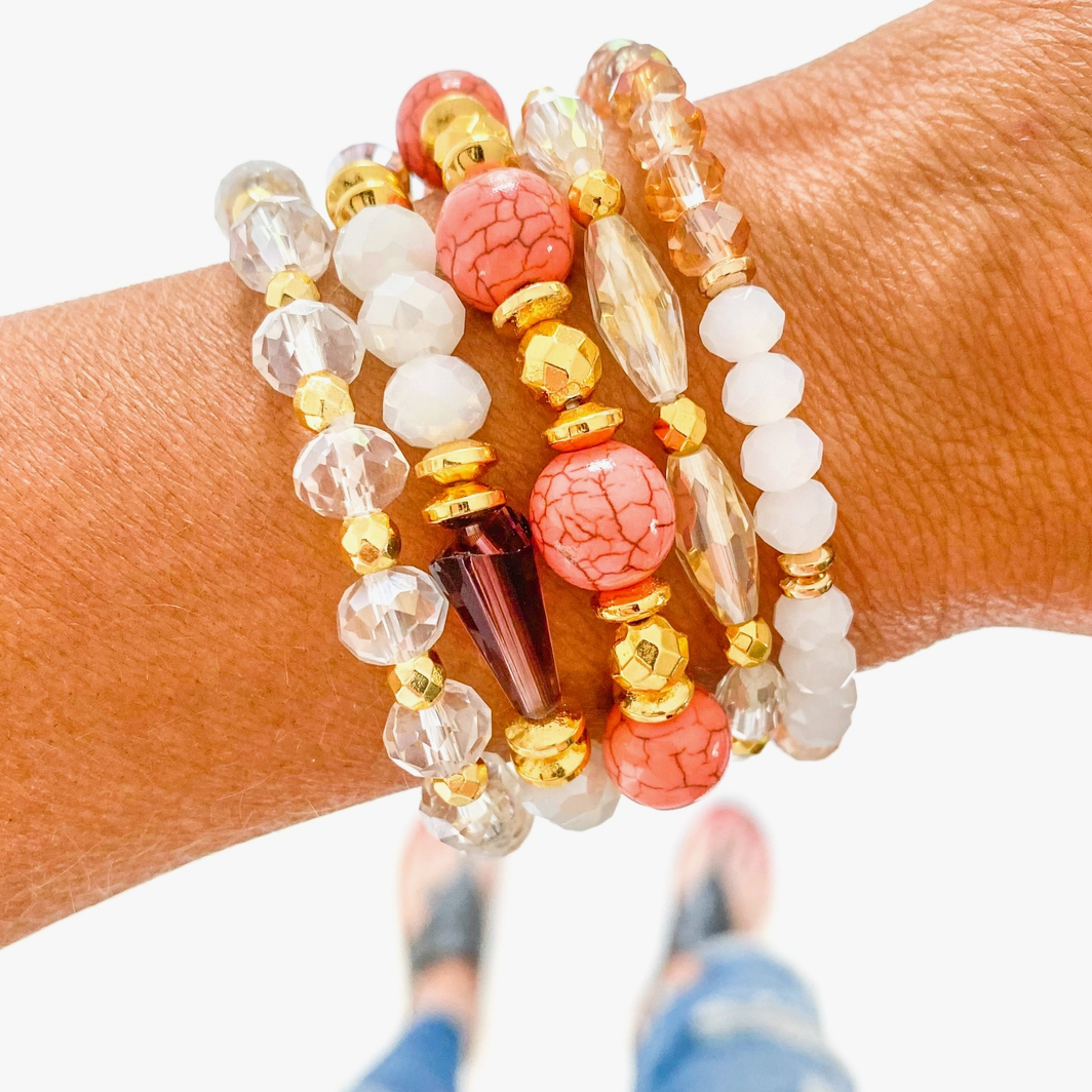 Rose Stack of Bracelets