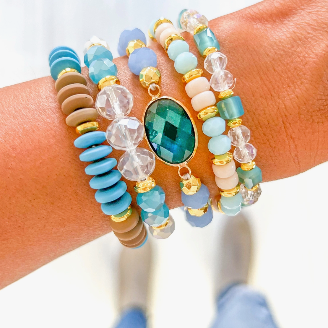 Sky Stack of Bracelets