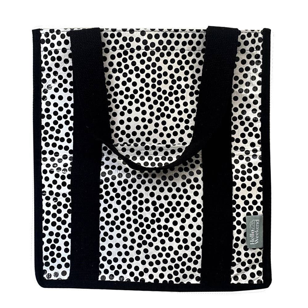 Market Tote Bag - Black & White Spots