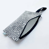 Zipper Pouch - Black & White Spots