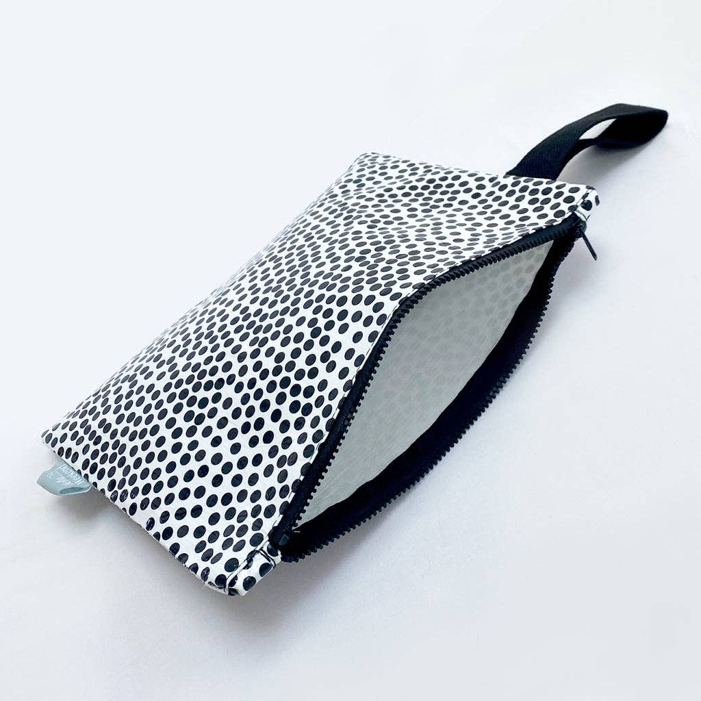 Zipper Pouch - Black & White Spots