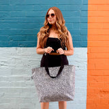 Large Tote Bag - Black & White Spots