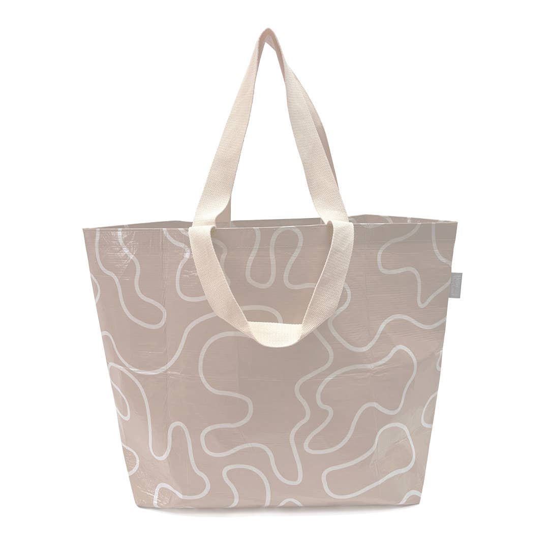 Large Tote Bag - Neutral Squiggles