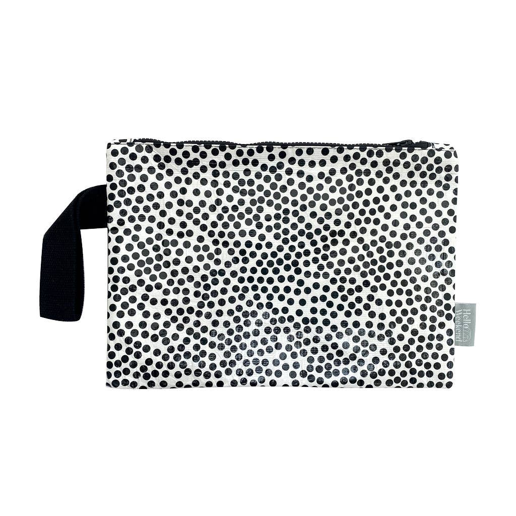 Zipper Pouch - Black & White Spots