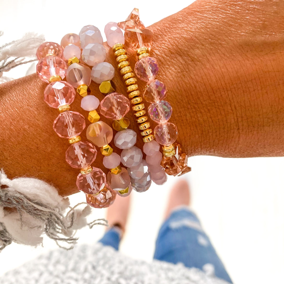 Pink Stack of Bracelets