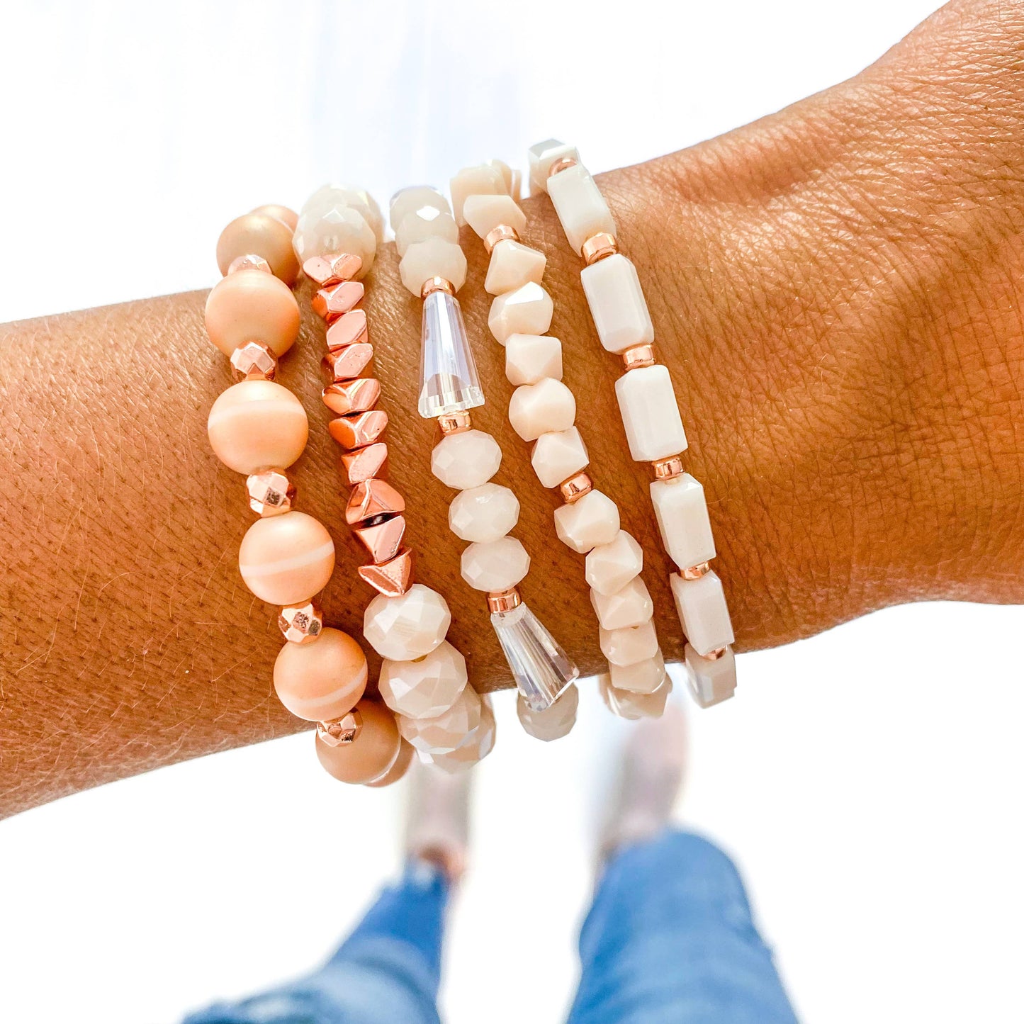 Blush Stack of Bracelets