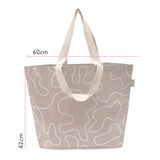 Large Tote Bag - Neutral Squiggles