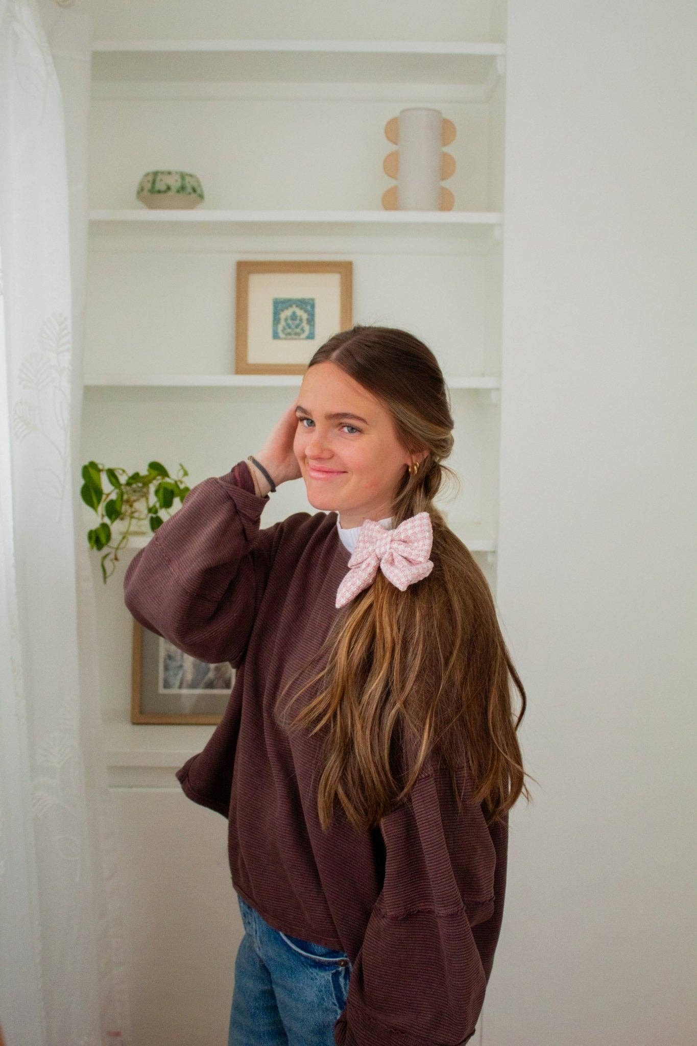 Andrea | Blush Tweed Bow