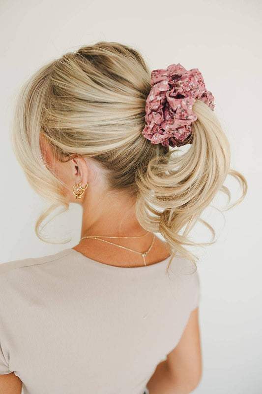 Elsa | Cranberry Rose Jumbo Scrunchie