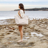 Large Tote Bag - Neutral Squiggles