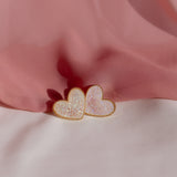 Cupid | Heart Druzy Studs