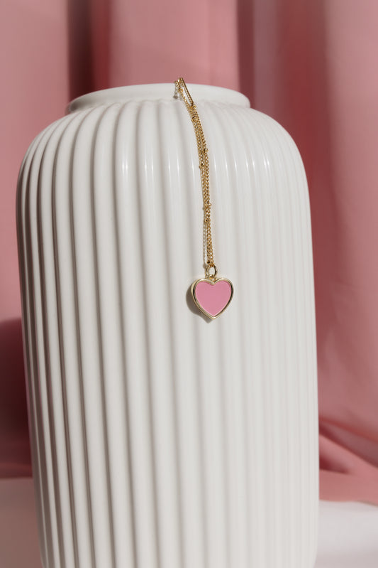 Denise | Pink Heart Necklace