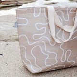 Large Tote Bag - Neutral Squiggles