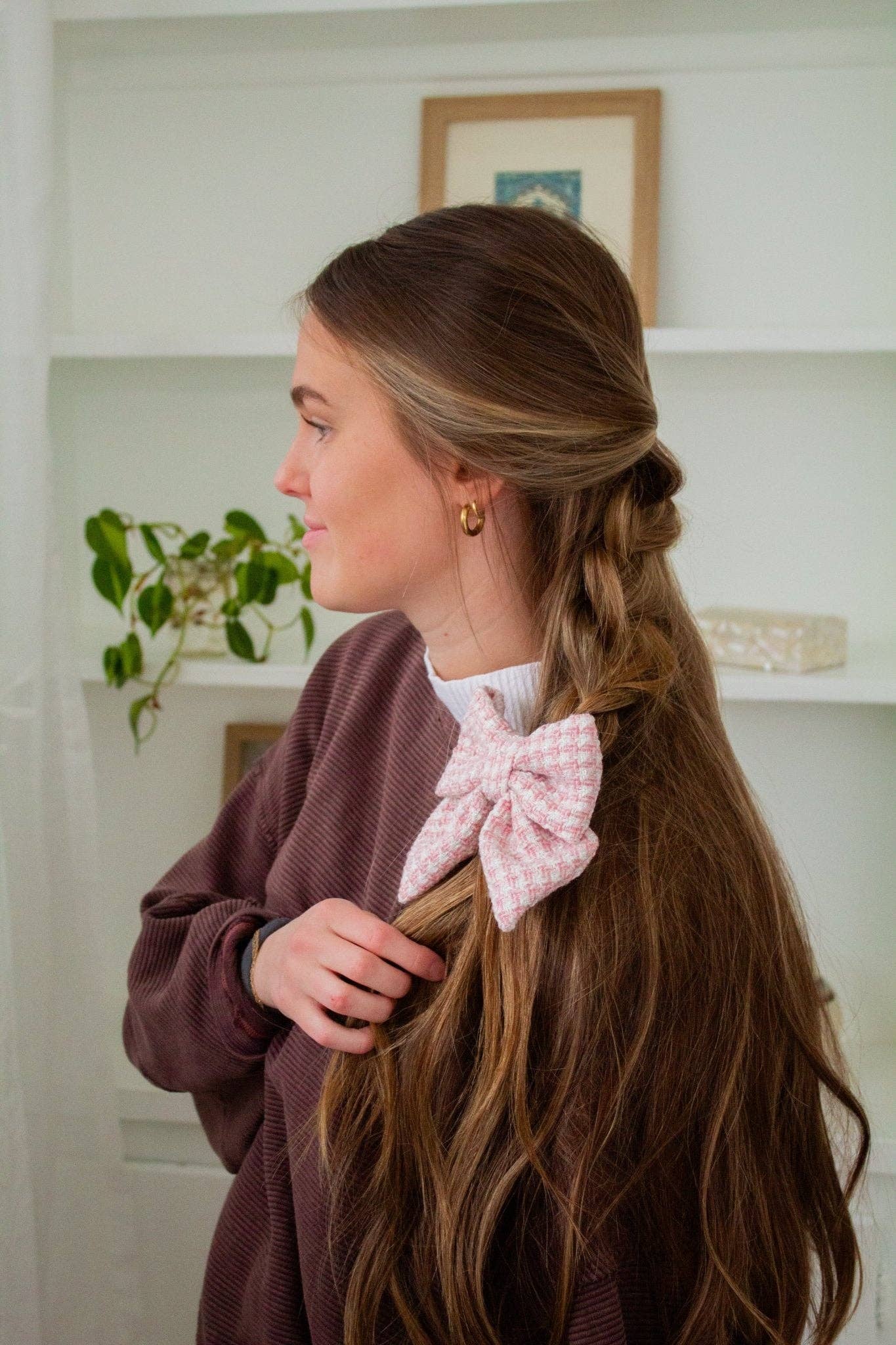 Andrea | Blush Tweed Bow