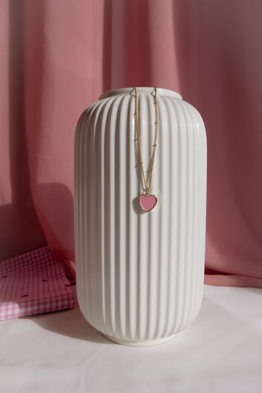 Denise | Pink Heart Necklace