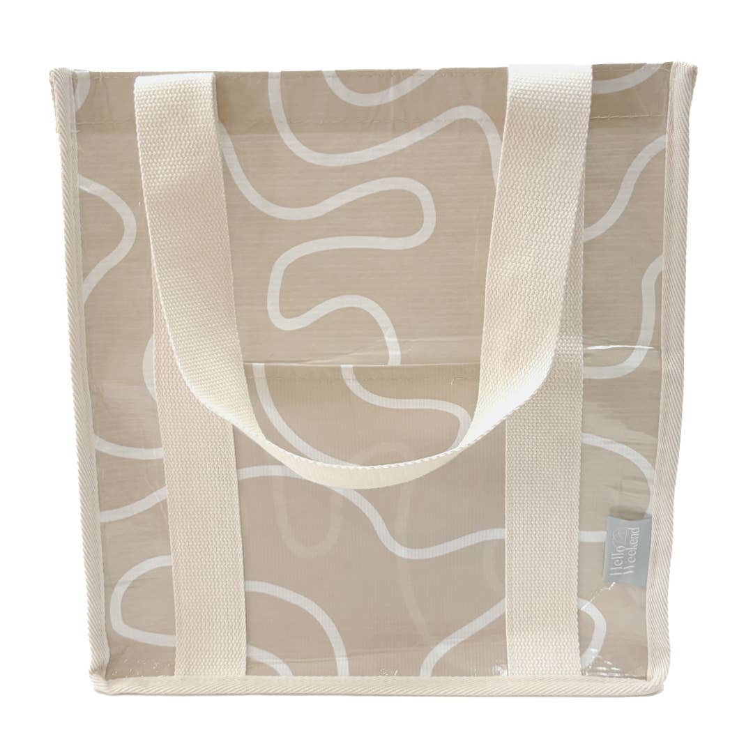 Market Tote Bag - Neutral Squiggles