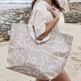 Large Tote Bag - Neutral Squiggles