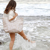 Large Tote Bag - Neutral Squiggles