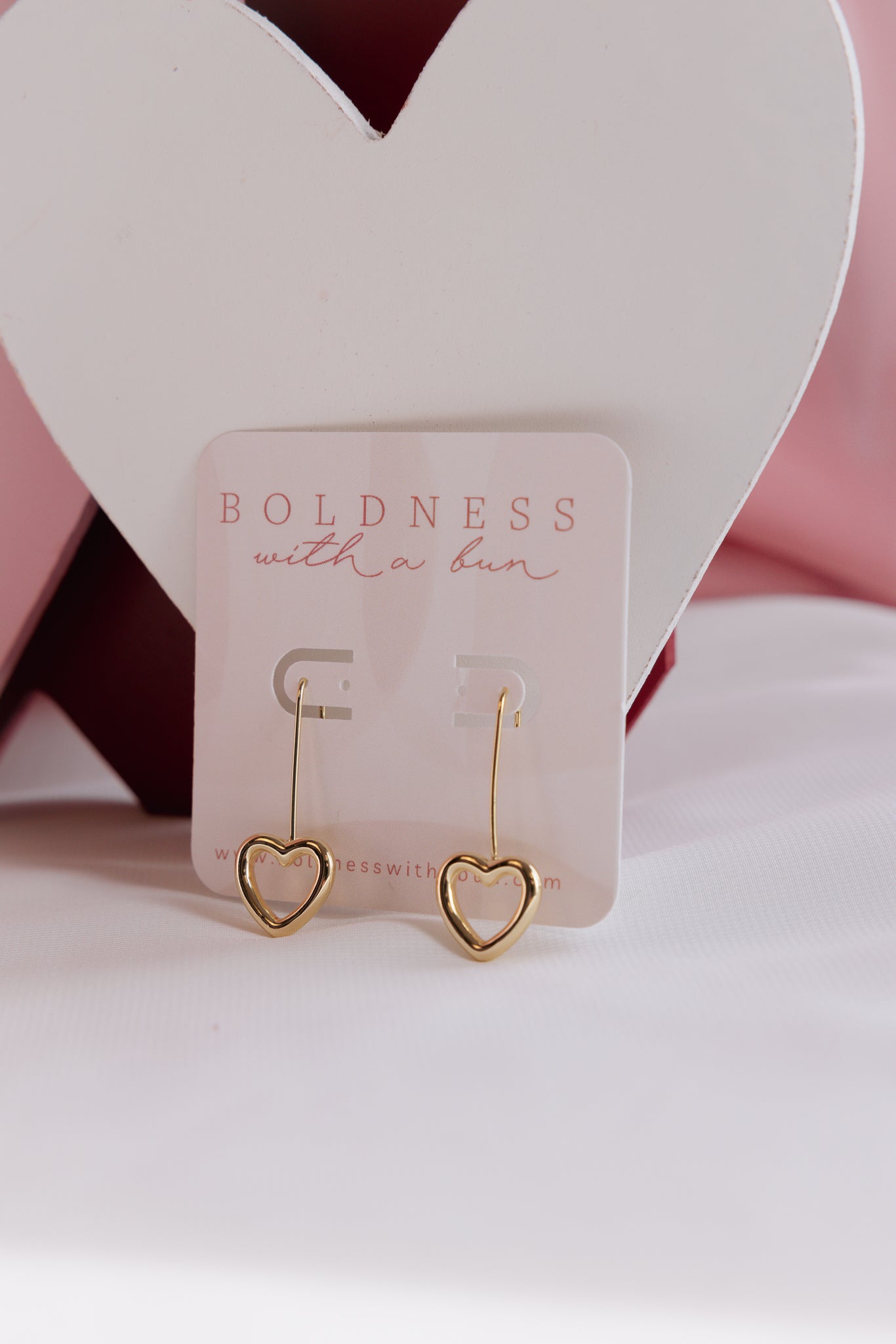 Tina | Drop Heart Earrings