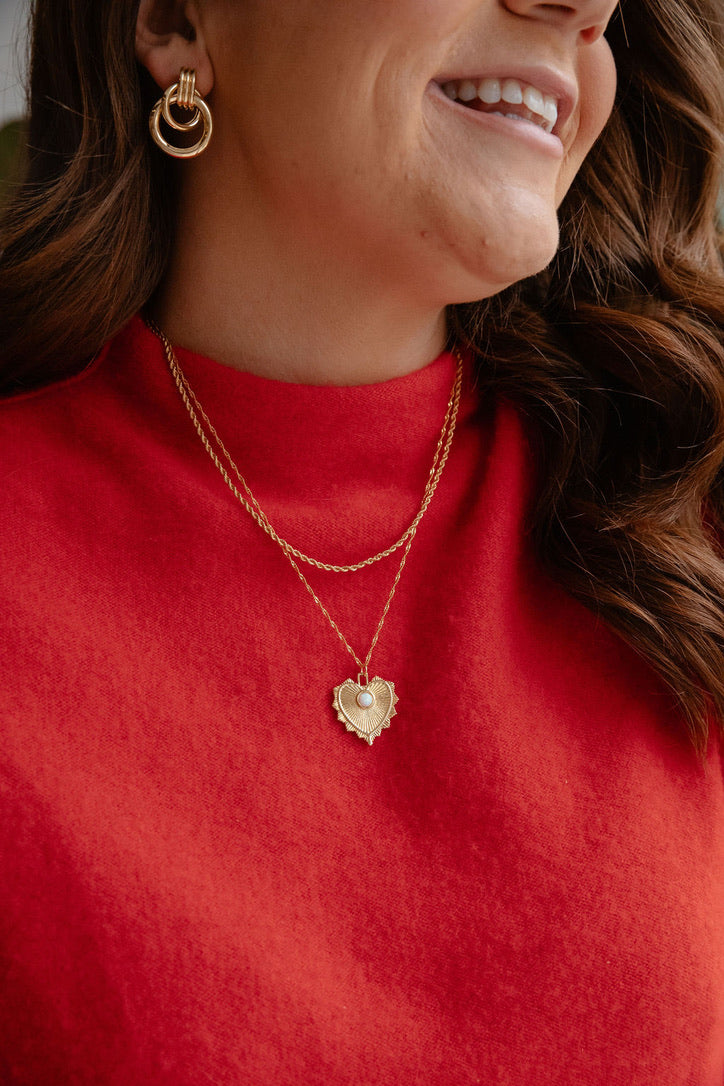 Marigold | Opal Heart Necklace