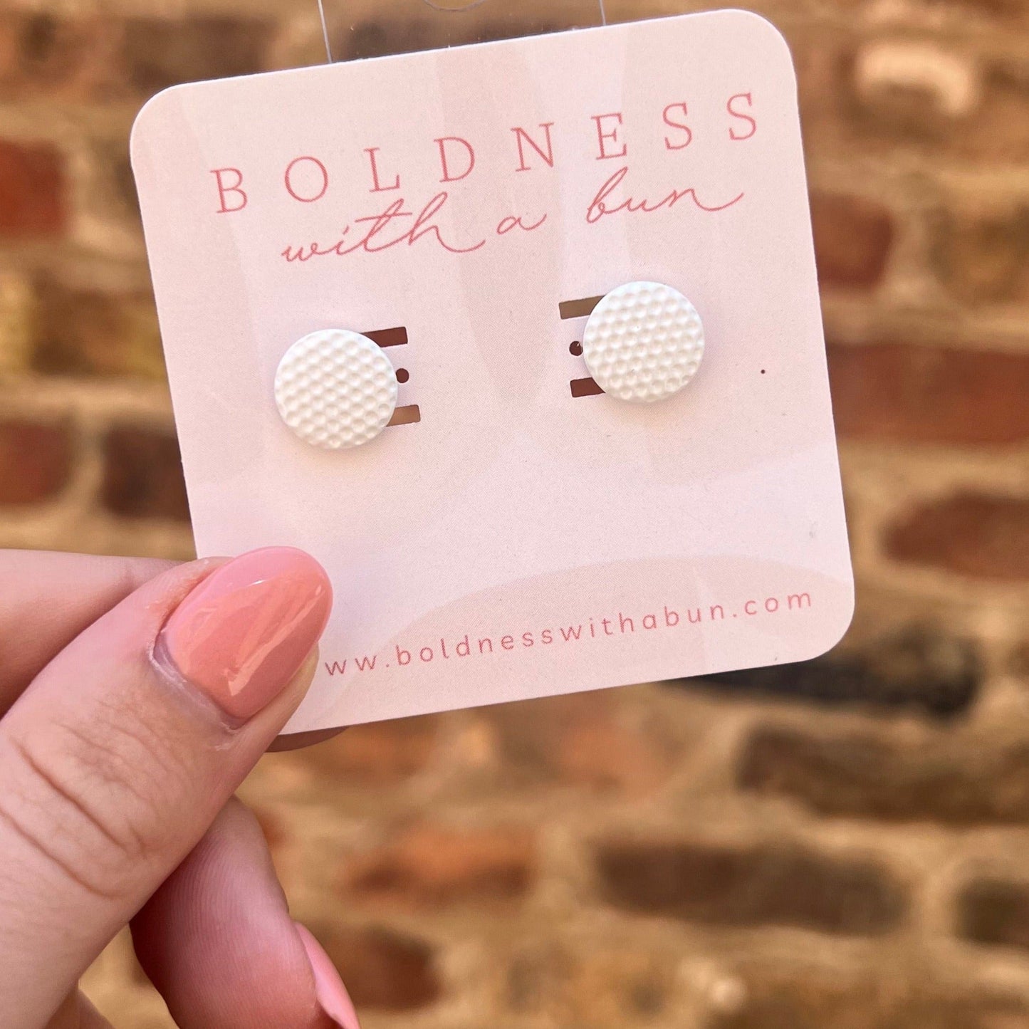 Golf Ball Enamel Stud Earrings