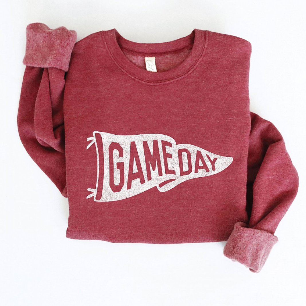 Game Day Pennant Crewneck-Boldness with a Bun