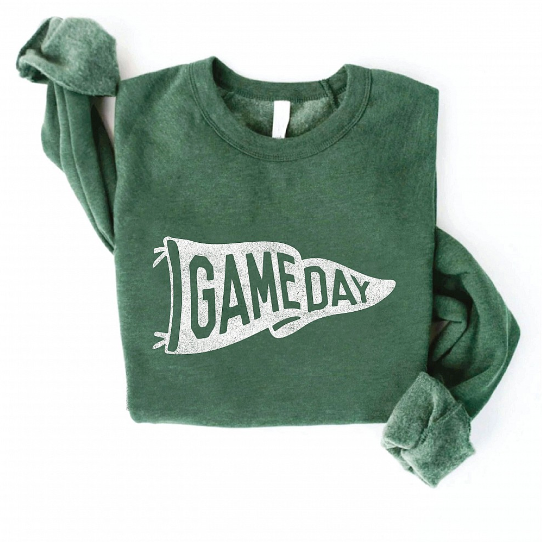 Game Day Pennant Crewneck-Boldness with a Bun