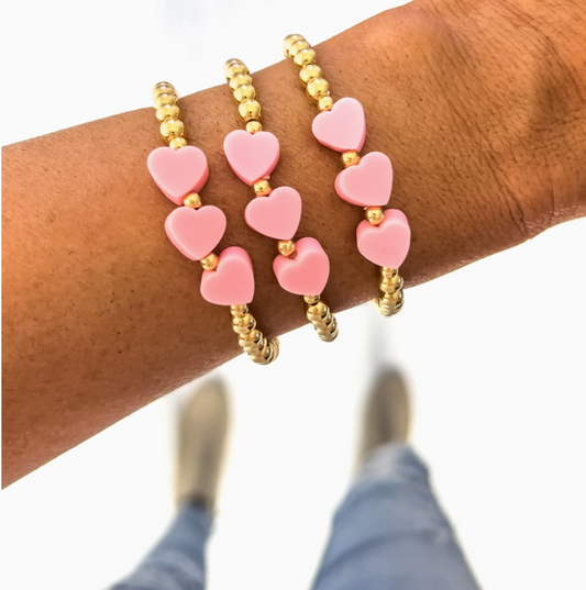 Pink Heart Bracelet (Individual)