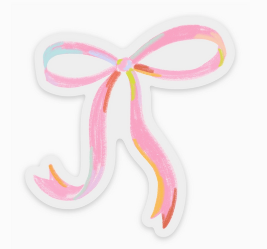 Clear Pink Bow Sticker