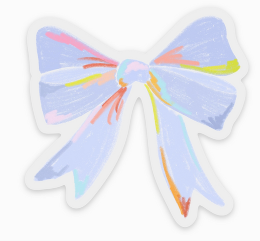 Clear Periwinkle Bow Sticker