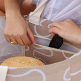 Large Tote Bag - Neutral Squiggles