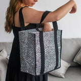 Market Tote Bag - Black & White Spots