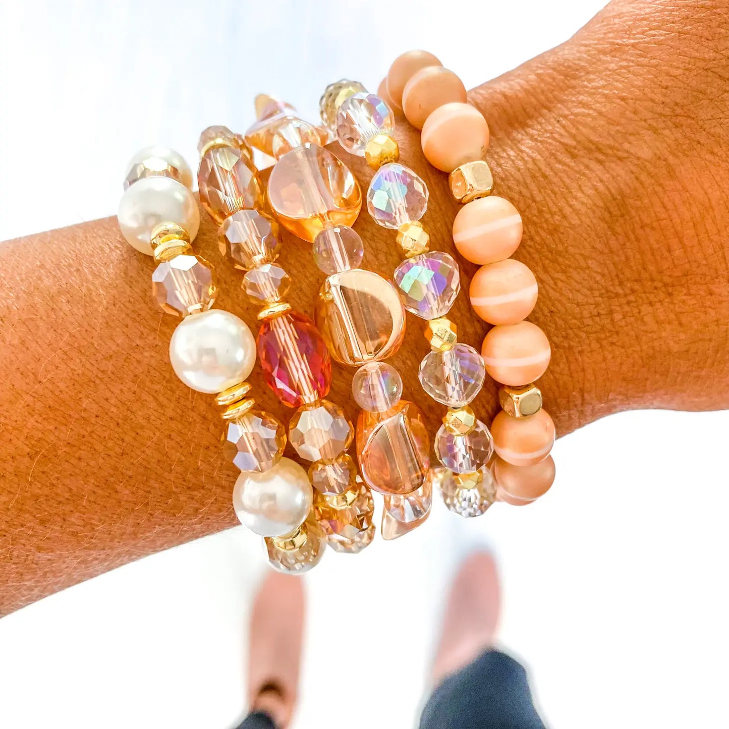 Creamsicle Stack of Bracelets-Boldness with a Bun