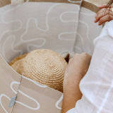 Large Tote Bag - Neutral Squiggles