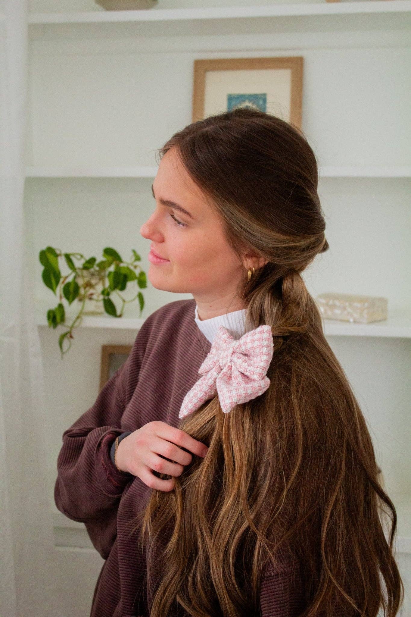 Andrea | Blush Tweed Bow